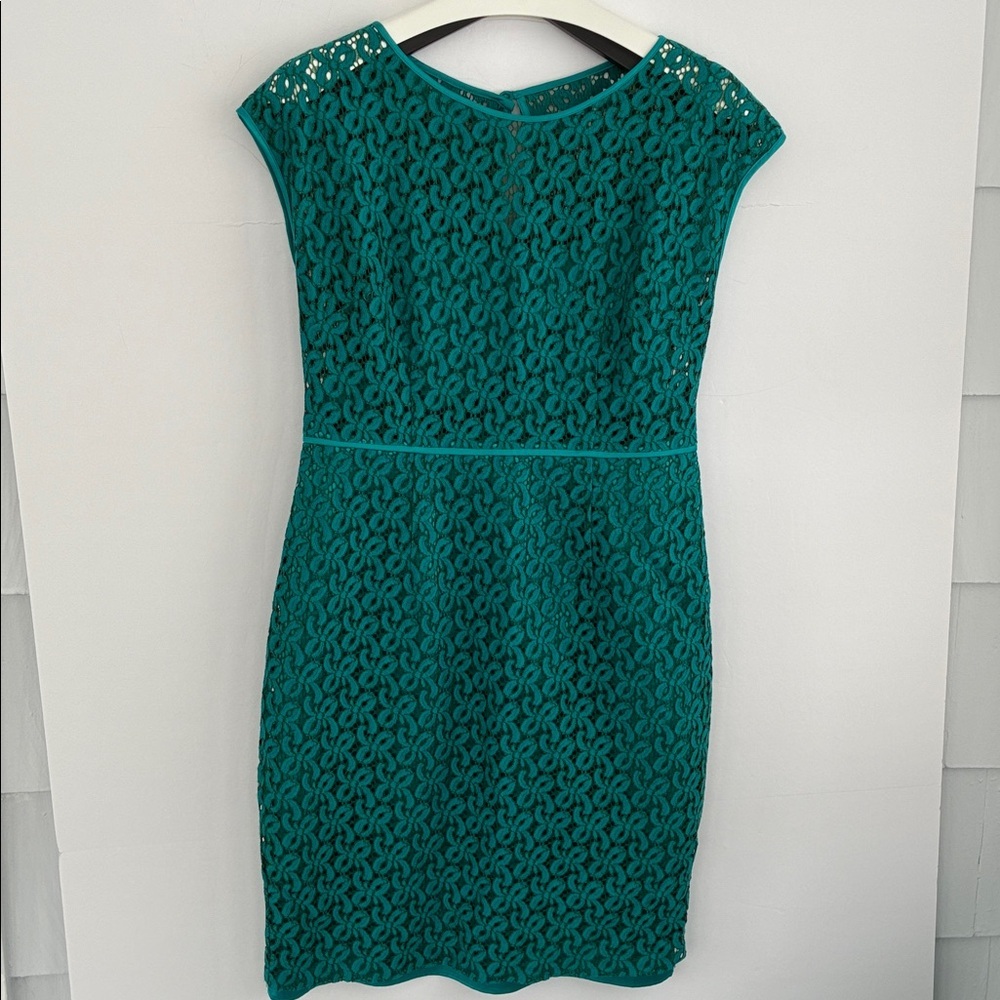 Coldwater Creek Green Teal Lace Dress Size 6